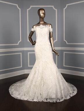 Ines Di Santo Natalie Fitted Illusion Trumpet Silk Wedding Dress Gown Sexy 10